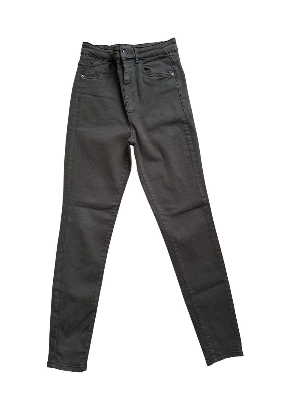Zara Dark Green Skinny High-Rise Jeans